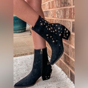Matisse Katy Special Edition Book Black Suede Star Studded Womens 8